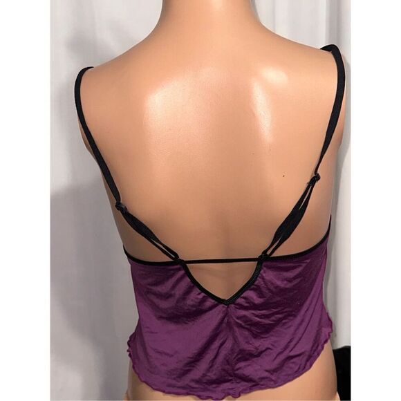 Beautiful Vintage Y2K Jezebel Purple Lace Spaghetti Strap Corset Tank Top Nightg - Picture 2 of 4